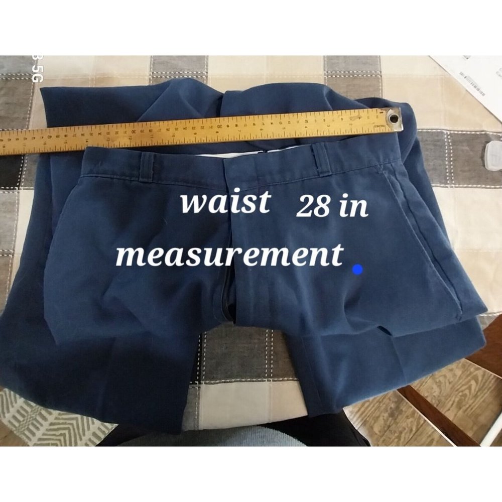 DC Vintage Navy Blue Pants Size 28 Waist Year 1980 Great Shape Side Pockets - Picture 6 of 6